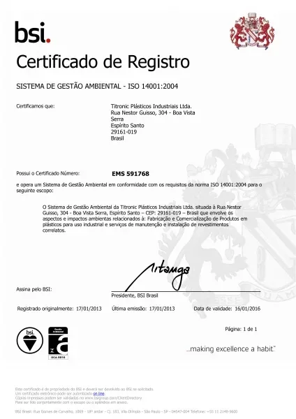 Certificação ISO 14001